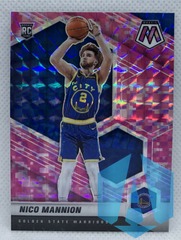 2020-21 Panini Mosaic Prizm Pink Camo Nico Mannion #229 Golden State Warriors